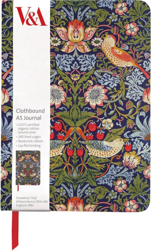 Notatbok A5 Tekstil V&a Strawberry Thief