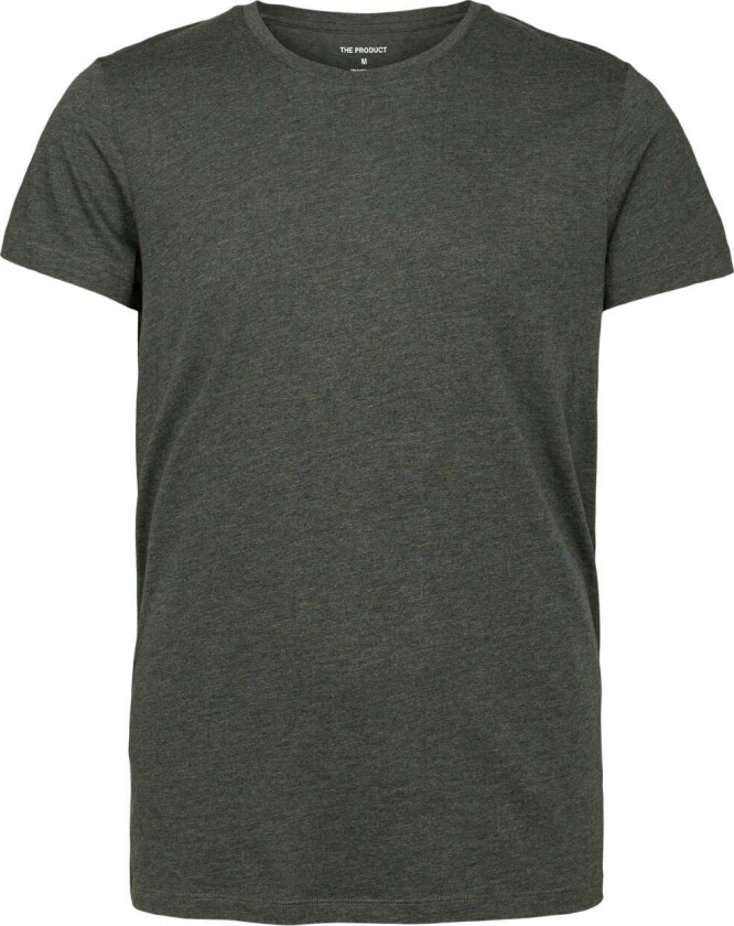 Short Sleeve Crewneck T-Shirt - Green Melange Grønn S