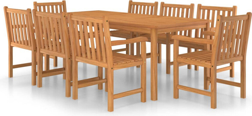Utendørs spisestue 9 deler heltre teak