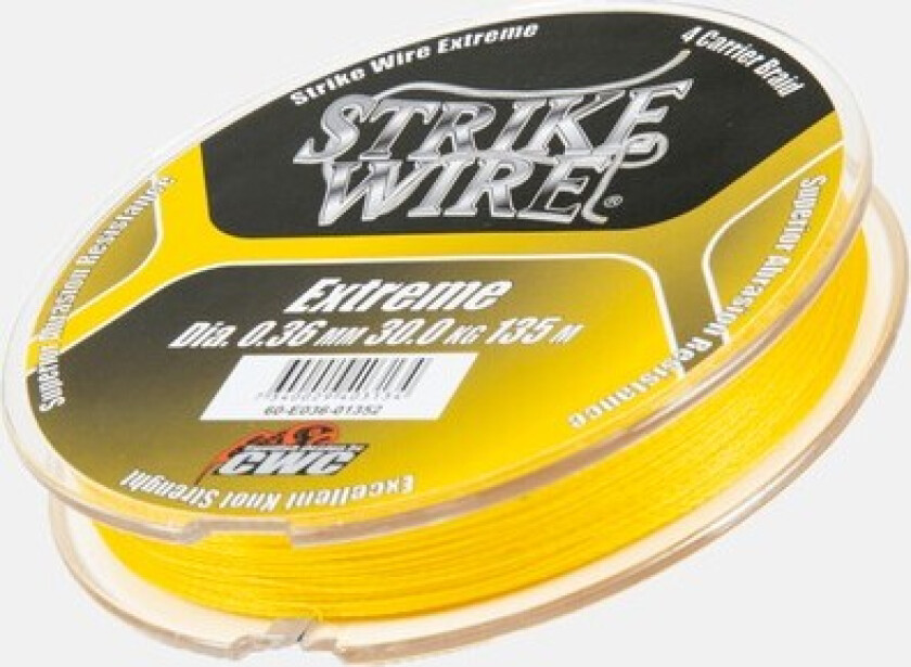 Strike-Pro flettet fiskesnøre Strike Wire 135m 0,13mm 9kg gul