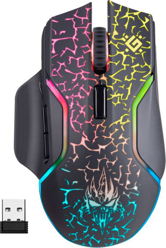 ONESHOT GM-067 wireless optical mouse 3200dpi black RGB ACUMULATOR 7 buttons Gaming