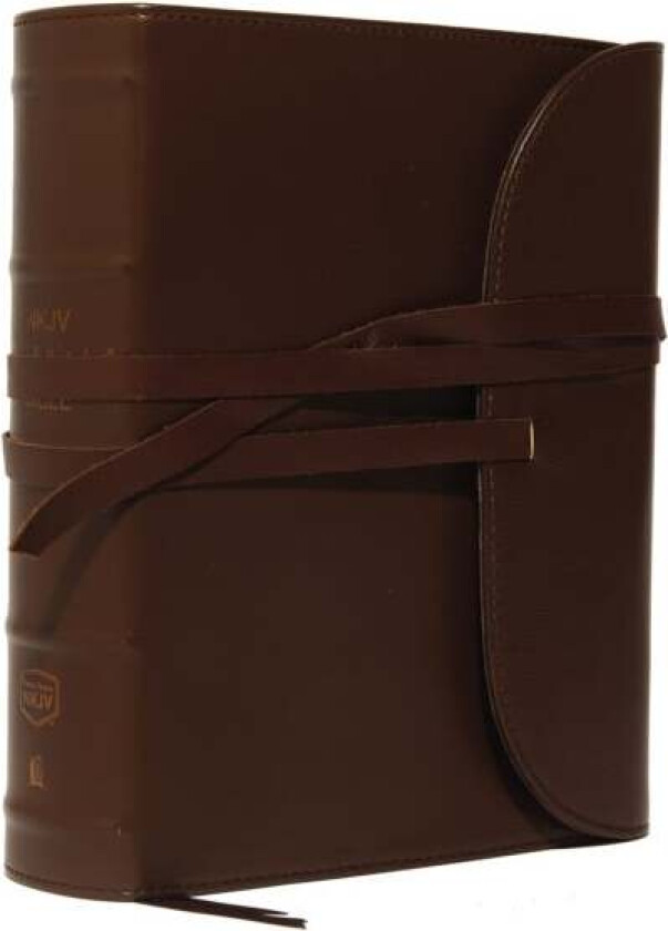 NKJV, Journal the Word Bible, Large Print, Premium Leather, Brown, Red Letter av Thomas Nelson