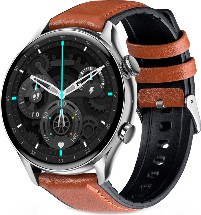 GTR Smartwatch m. Sports Mode - IP67 - Sølv / Brun