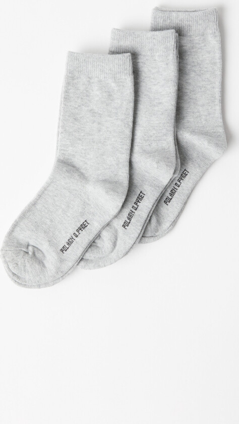 3-pakning ensfargede sokker 28 30