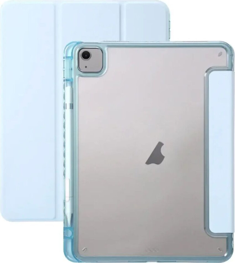iPad Air 13" (2024) Tri-Fold Kunst Skinn Deksel med Apple Pencil Holder - Lyse Blå