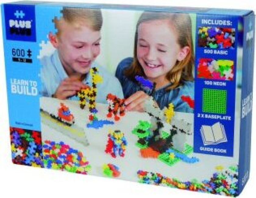 Plus-Plus Lær-Å-Bygge Mini Byggesett 600 Deler - Basic Farger