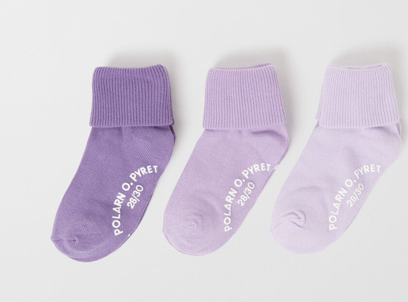 3-pakning sklisikre sokker ensfargede 22 24