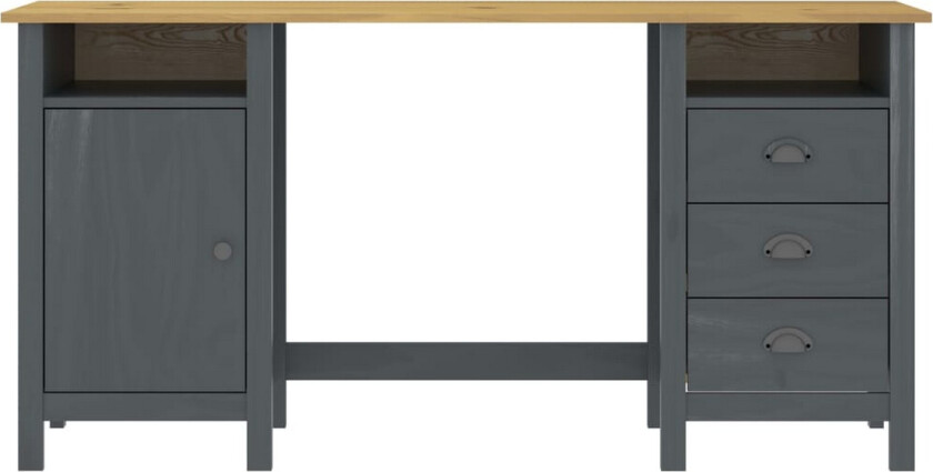 Skrivebord Hill Range 150x50x74 cm heltre furu - grå