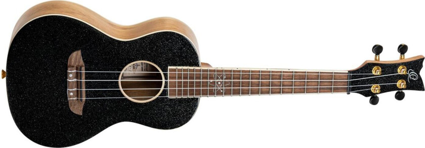 Ortega Ruel-Mbk Concert Ukulele Med Bag Element Series, Metallic Black