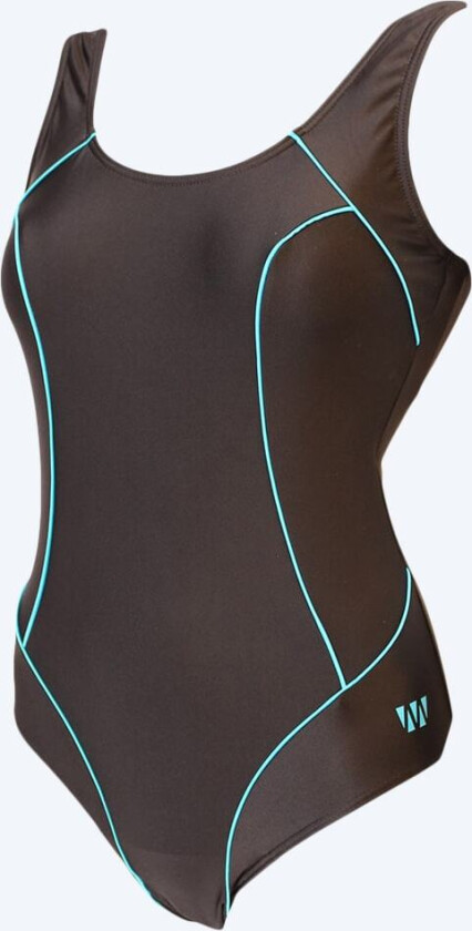 badedrakt i store størrelser til damer - Classic 241s - Svart/lyseblå