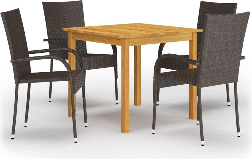Utendørs spisestue 5 deler brun