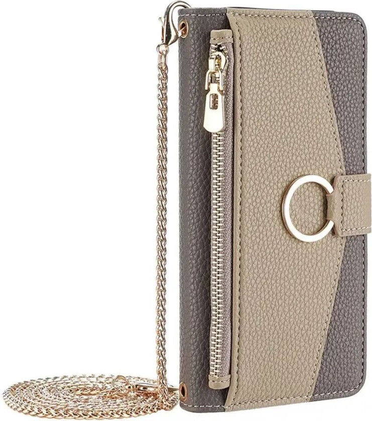 iPhone SE (2022 / 2020) / 8 / 7 Kunstskinn 2-i-1 Flipdeksel med Lommebok og Crossbody Bagfunksjon - Brun