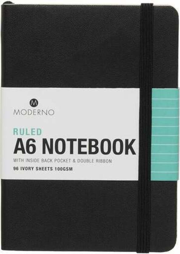 Notatbok Moderno Sort A6 Myk Linjer