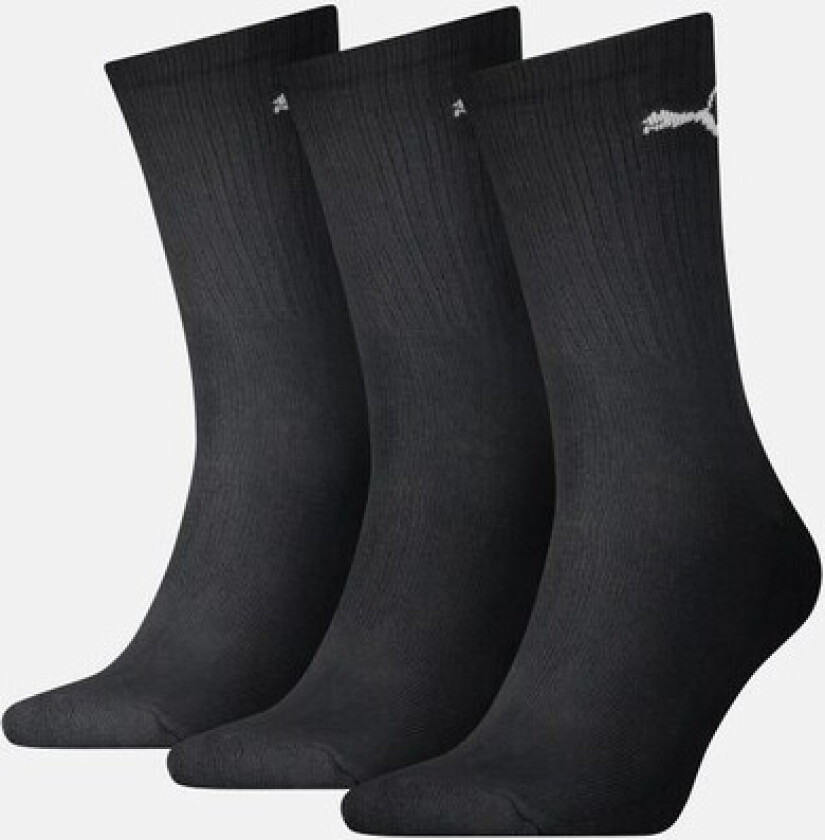 Crew Sock 3p, Black, 47-49,  Bomullssokker