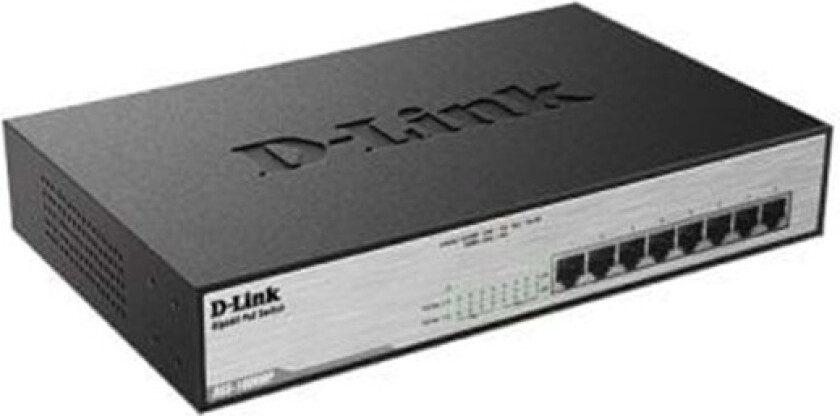 D-link DGS-1008MP POE+-gigabitswitch med 5 porter