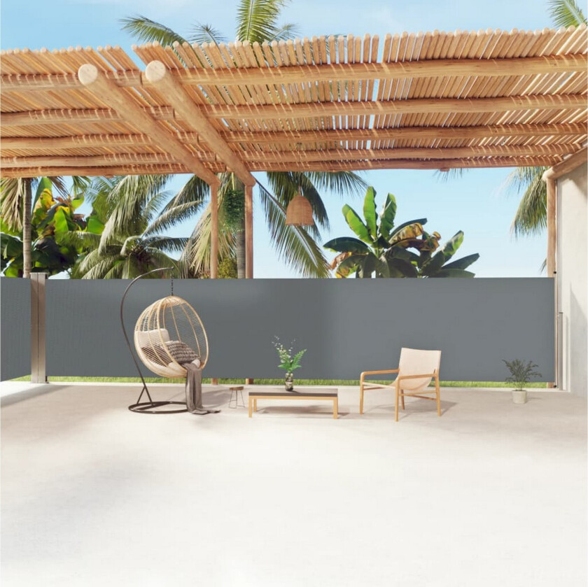 Uttrekkbar sidemarkise 160x1200 cm antrasitt