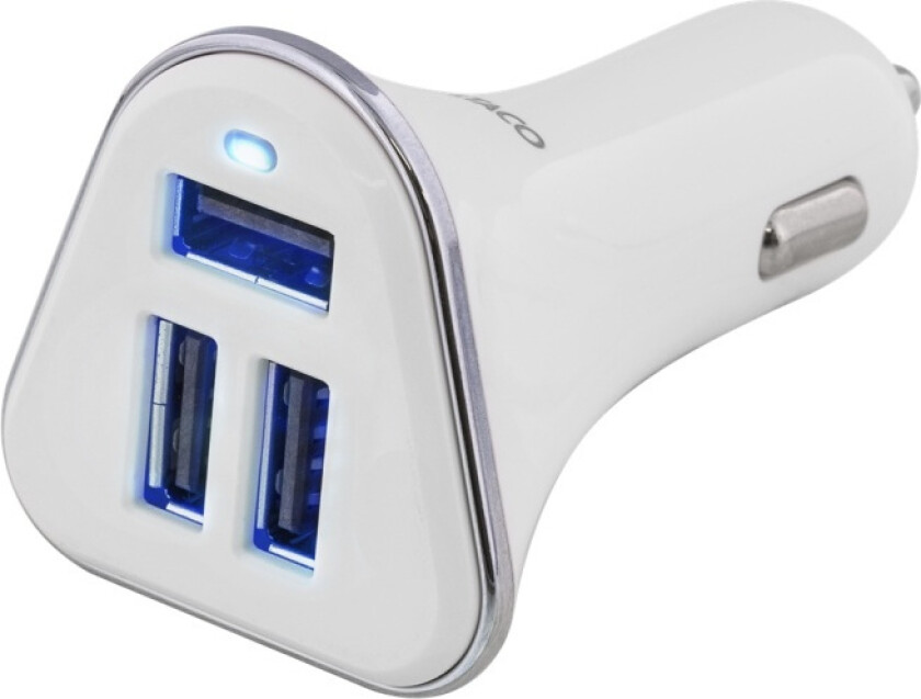 DELTACO Car charger 5.2 A 3x USB-A