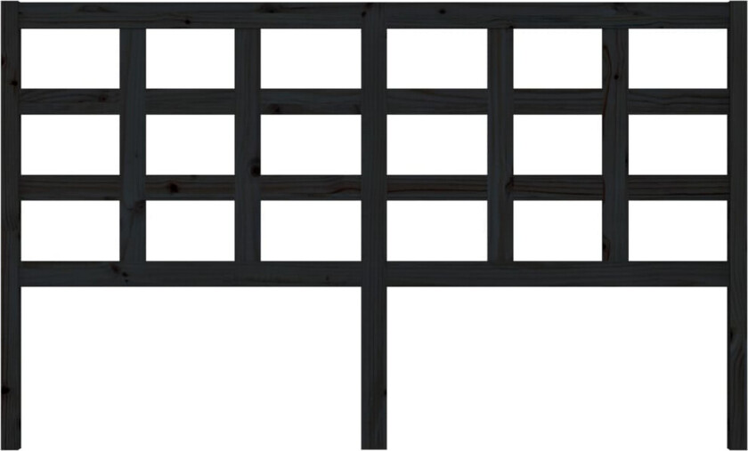 Sengegavl svart 165,5x4x100 cm heltre furu