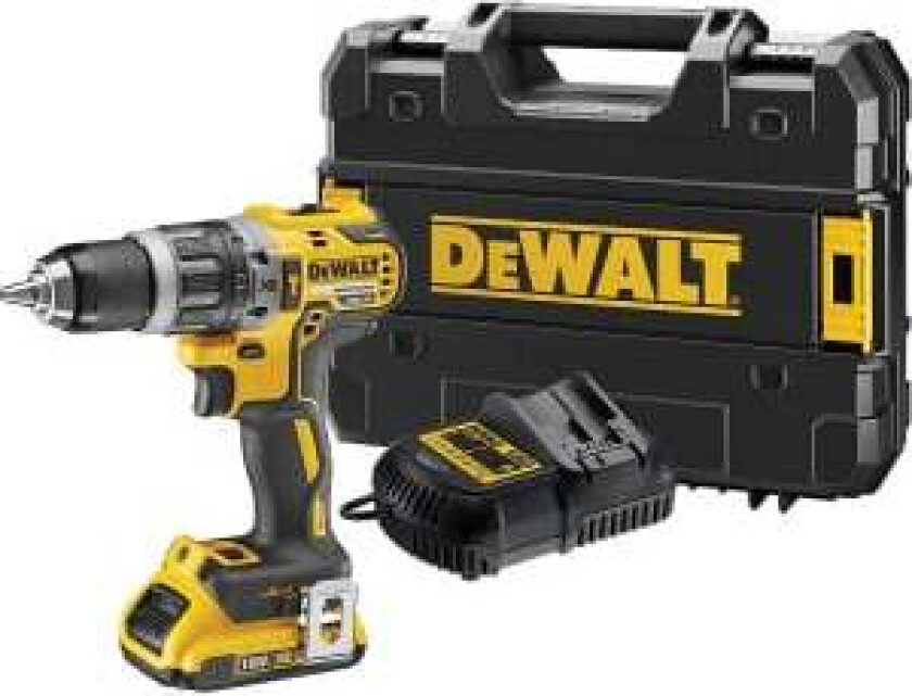 Dewalt Dewalt Slagdrill 18v Børsteløs. Led, Leveres I Koffert Med 2x2,0ah Batterier. Dcd796d2-Qw