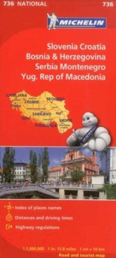 Slovenia, Croatia, Bosnia - Michelin National Map 736 av Michelin