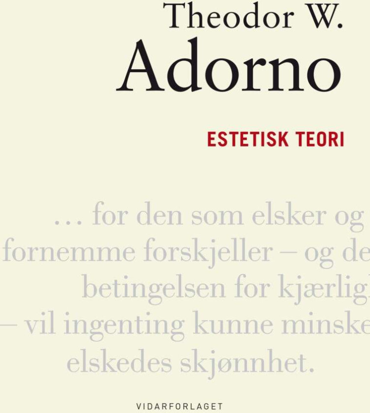 Estetisk teori av Theodor W. Adorno