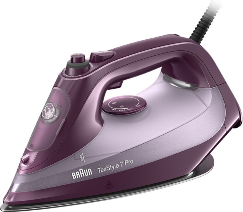 TexStyle 7 Pro SI 7181 VI, Tørr & dampstrykejern, EloxalPlus soleplate, 2,5 m, 230 g/min, Fiolett, 50 g/min