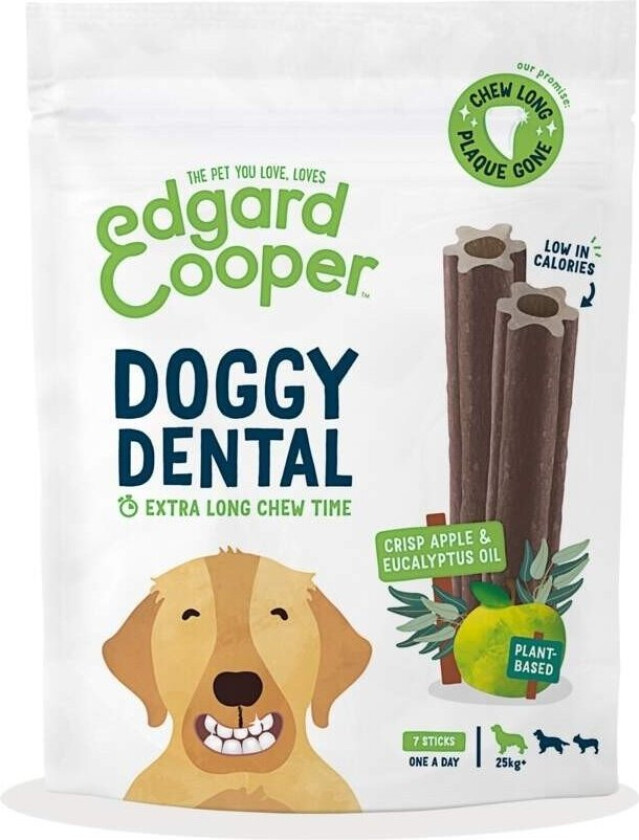 Edgard & Cooper Doggy Dental Tyggepinner Eple & Eukalyptus 7-pack (L)