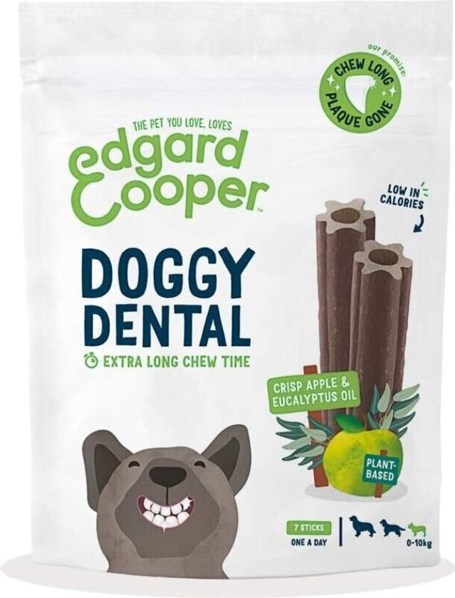 Edgard & Cooper Doggy Dental Tyggepinner Eple & Eukalyptus 7-pack (S)