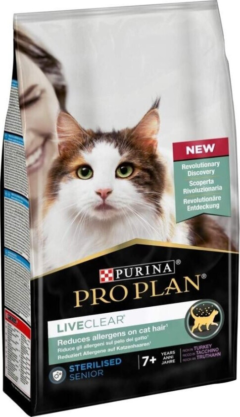 Purina Pro Plan LiveClear Cat Senior Sterilised Turkey 7+ 1,4 kg