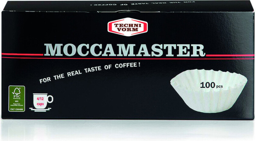 85025, Kaffefilter, Moccamaster, Hvit, Papir, 100 stykker, 110 mm