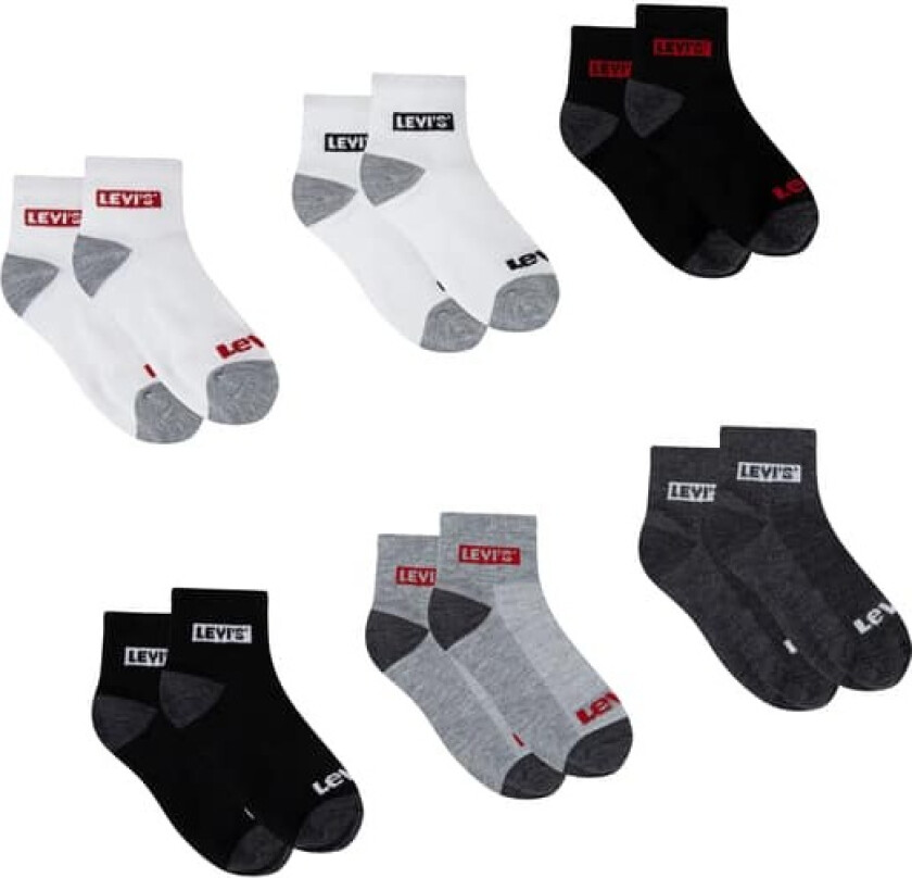 Levis BATWING MID CUT Sokker 6-pk - Dark grey heather - 37-40