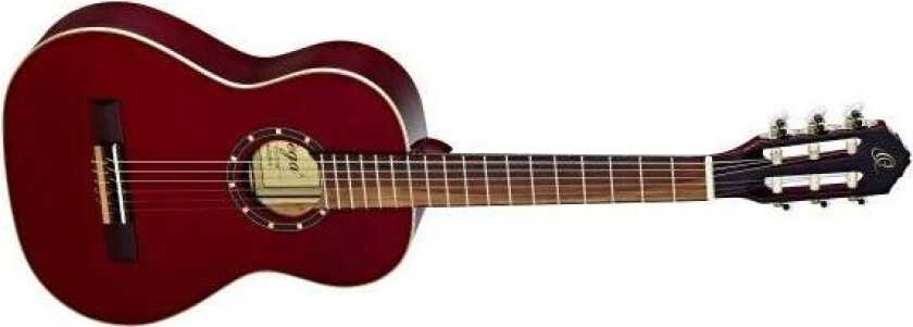 Ortega R121-1/2wr Klassisk Gitar 1/2 Gloss Wine Red