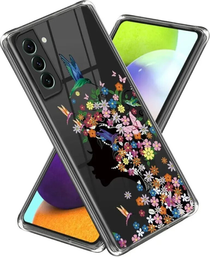 Samsung Galaxy S24 Plast Gjennomsiktig Deksel m. Motiv - Blomster Kvinne