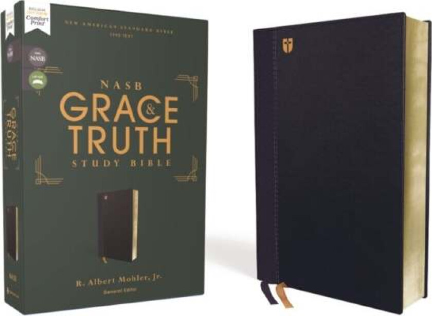 NASB, The Grace and Truth Study Bible, Leathersoft, Navy, Red Letter, 1995 Text, Comfort Print