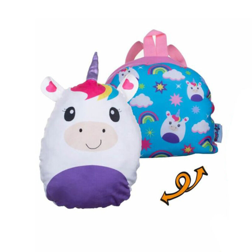 Zipstas 2-I-1 Ryggsekk/plysjbamse - Enhjørning