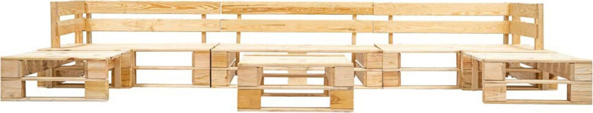 Hagemøbelsett 6 deler tre naturlig