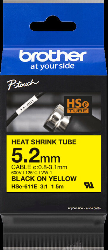 Tape Varmekrympeslange 5,2mm Hse-611e Svart/gul