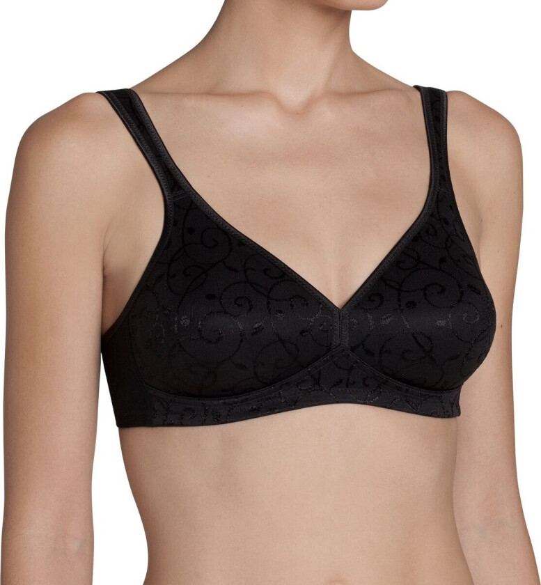Elegant Cotton N BH Uten Spiler, Farge: Svart, Størrelse: 75E, Kvinner