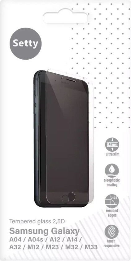 Samsung Galaxy A04s / A12 / A14 (5G) / A32 (5G) / M12 / M23 / M32 / M33 Herdet Glass Skjermbeskytter - Case Friendly - Gjennomsiktig