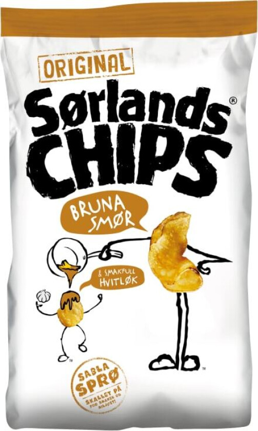 Sørlandschips Brunet Smør&Hvitløk 180g