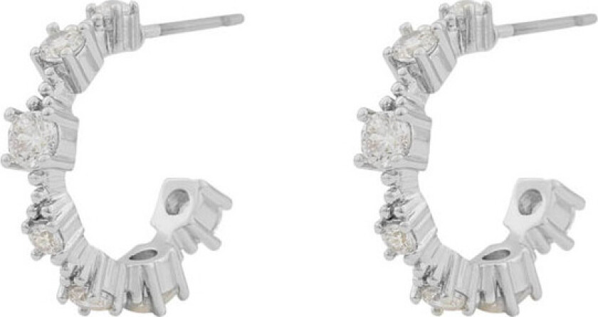 Snö Of Sweden Wiz Oval Earrings Silver/Clear 17mm