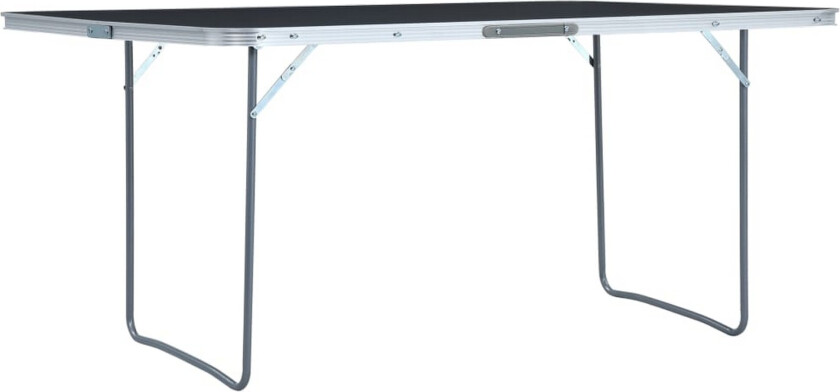 Sammenleggbart campingbord grå aluminium 180x60 cm