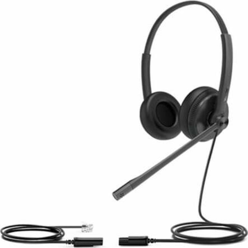 YHS34 Lite Dual - Hodesett - on-ear - kablet - Quick Disconnect - svart