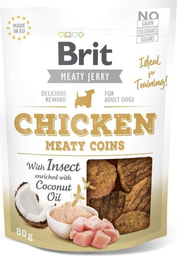Brit Care Meaty Jerky Coins Chicken Insect (80 g)