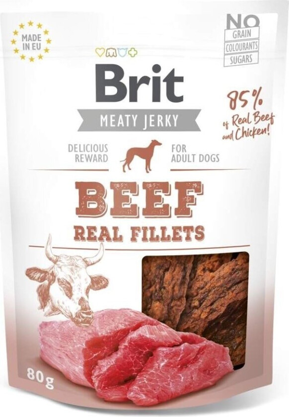 Bilde av Brit Care Meaty Jerky Beef Fillets (80 g)