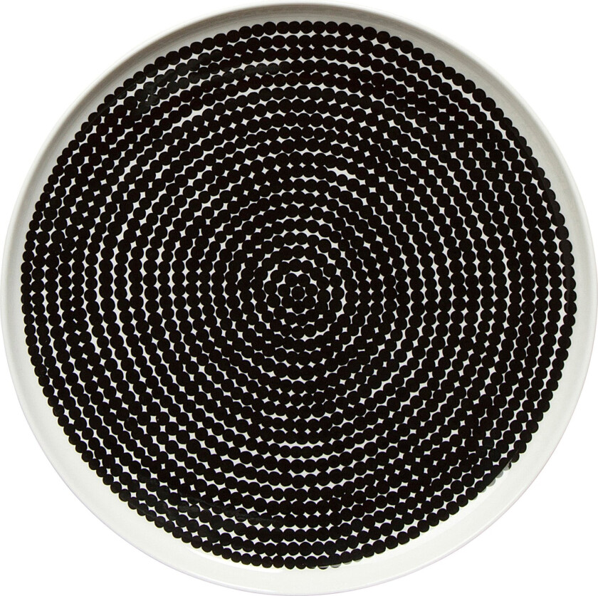 Räsymatto tallerken diameter 25 cm sort-hvit