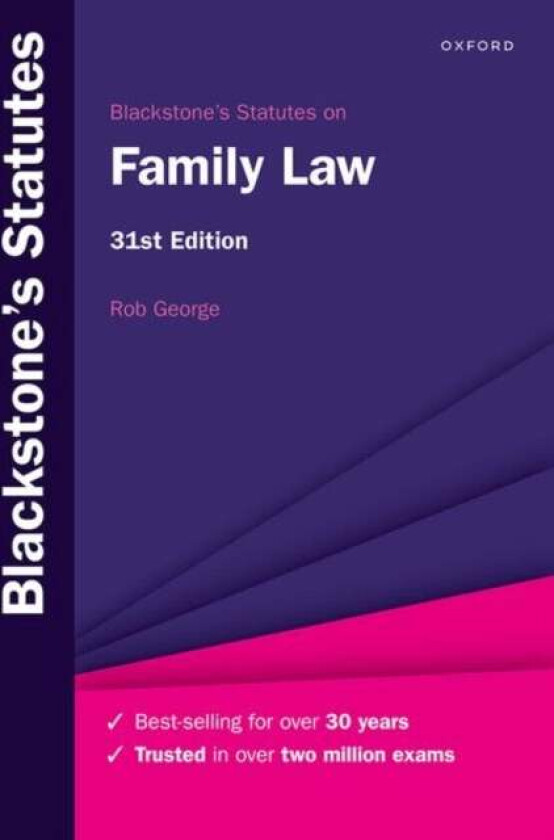 Blackstone's Statutes on Family Law av Rob (Professor of Law and Policy University College London Professor of Law and Policy University College