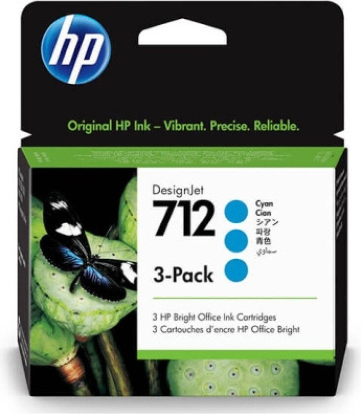 Hp Blekk Cyan 712 29ml 3-pack