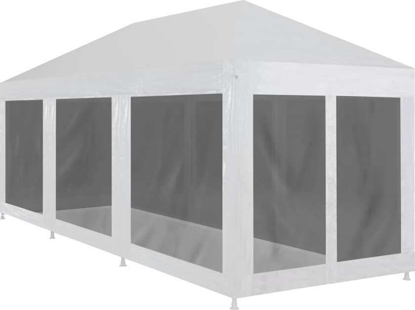 Festtelt med 8 sidevegger av netting 9x3 m
