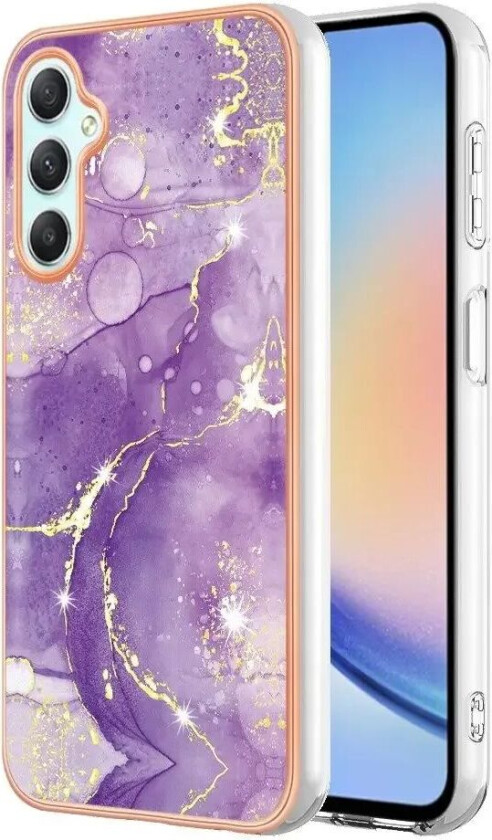Samsung Galaxy A25 (5G) Hybrid Plast Deksel - Lilla Marmor